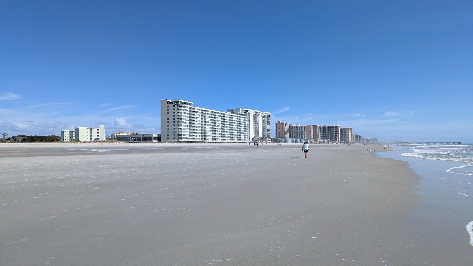 Sands Beach Club oceanfront building seen from the beach on Shore Drive, Myrtle Beach SC