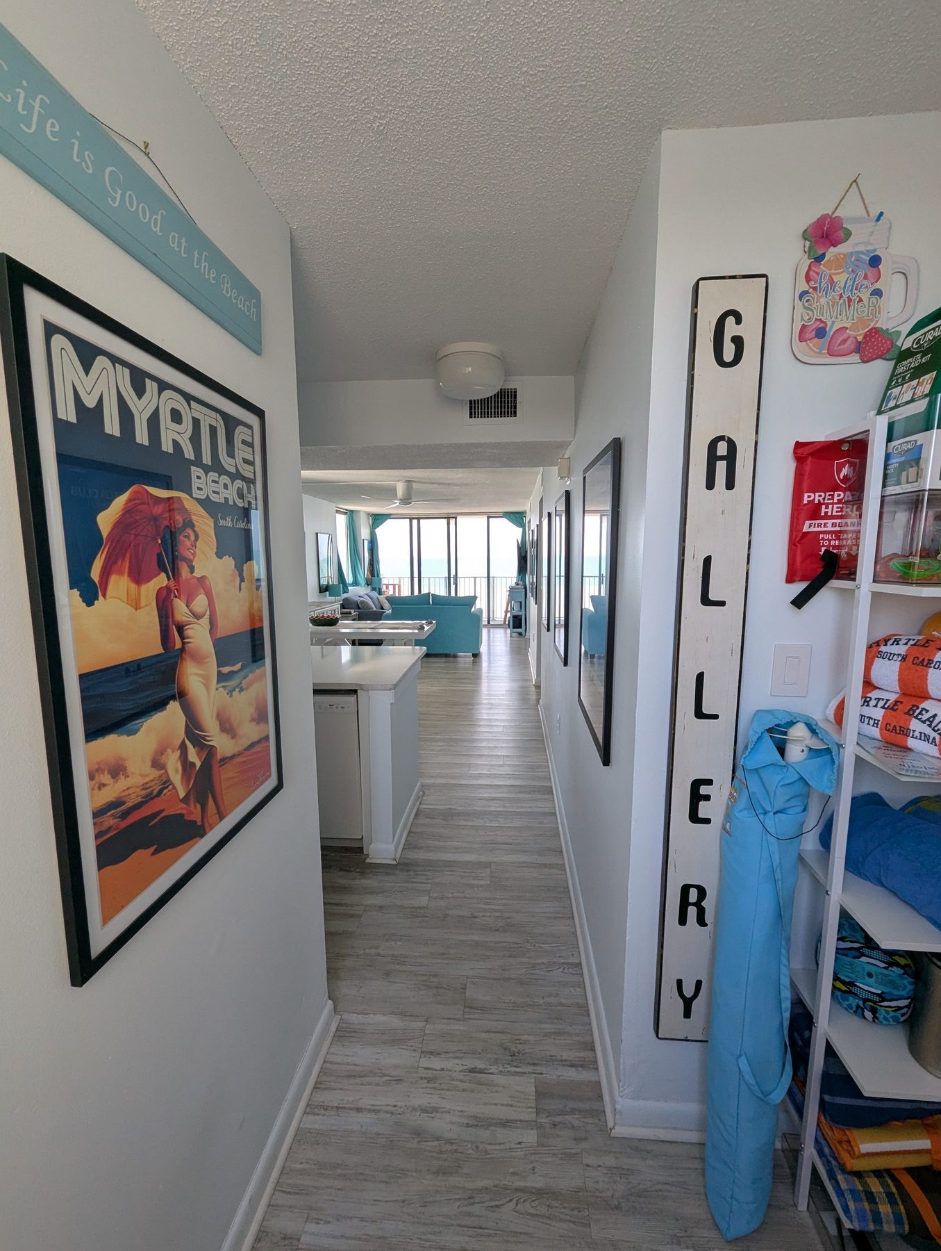 Entryway and hallway at Unit 728 Sands Beach Club, Myrtle Beach