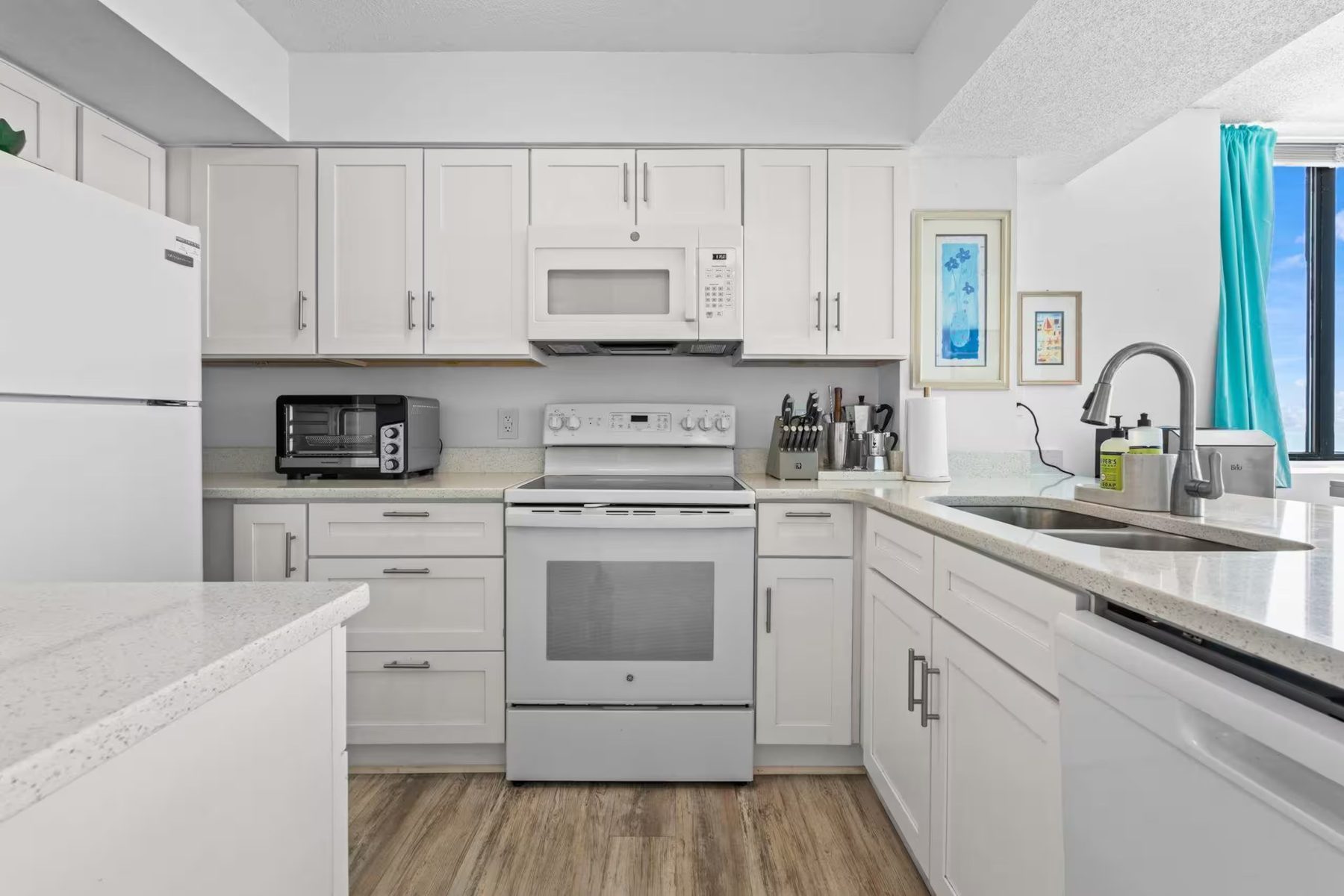 Full kitchen at 728 Sands Beach Club vacation rental in Myrtle Beach SC